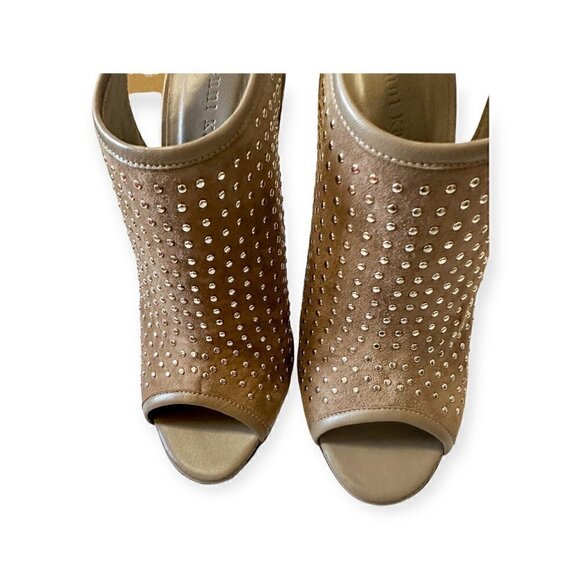 Jenni Kayne Gauntlet Studded Suede Slingback Sandals, Taupe, Size 38EU, New in B - Picture 15 of 15